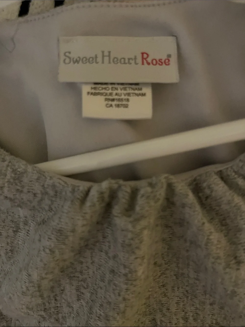 Sweet Heart Rose Gray Dress with Black Waistband and Butterfly Print